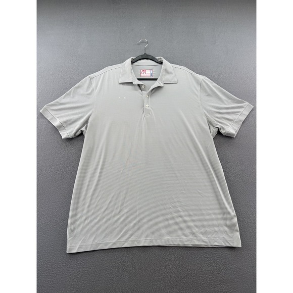 Chick-fil-A Polo Shirt Mens XL Gray Stripe Hydrochill Performance Golf Oobe - Picture 1 of 9
